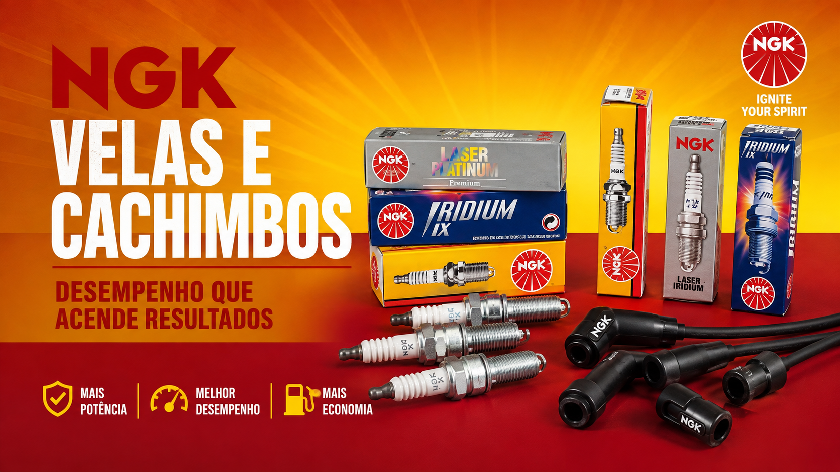 NGK velas e cachimbos — desempenho que acende resultados