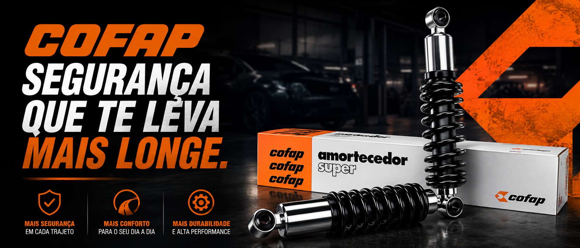 Cofap — segurança que te leva mais longe, amortecedores