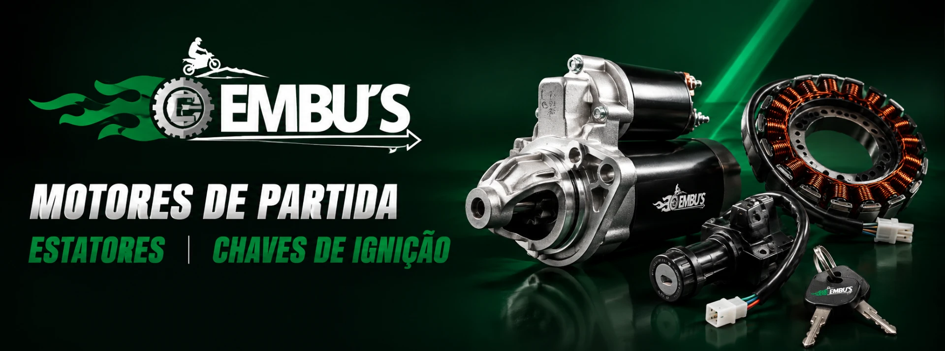 Embu's — motores de partida, estatores e chaves de ignição